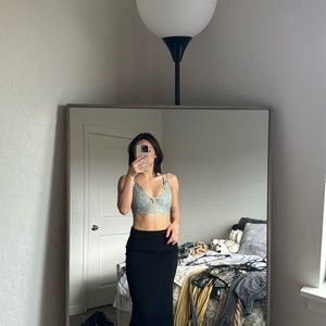 mint green cross back bra/top